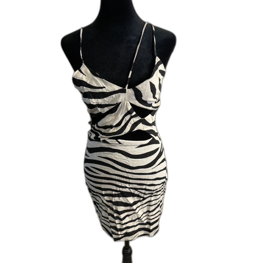 Zara Zebra Print Cutout Mini Dress — NWT, Bow Detail, Strappy Back